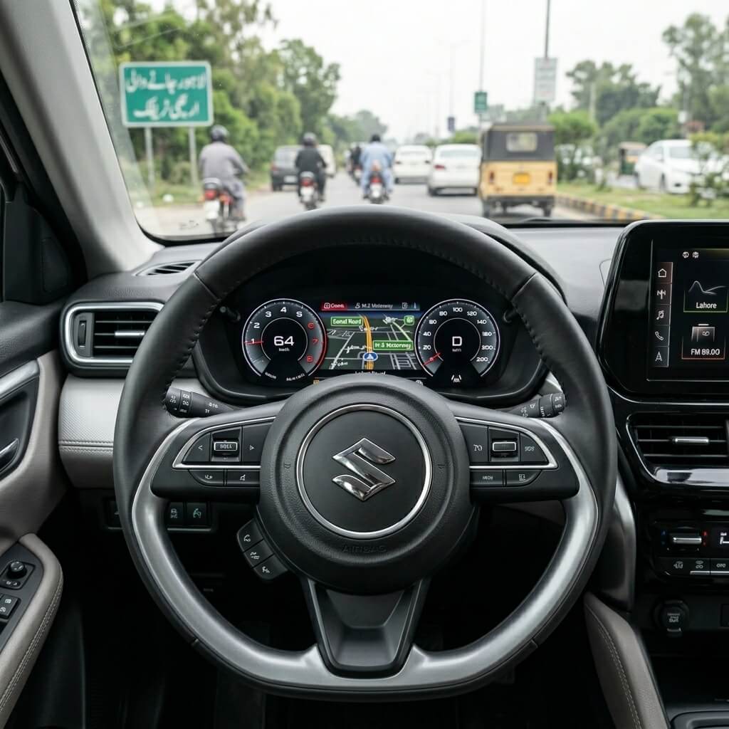 Modern interior steering wheel